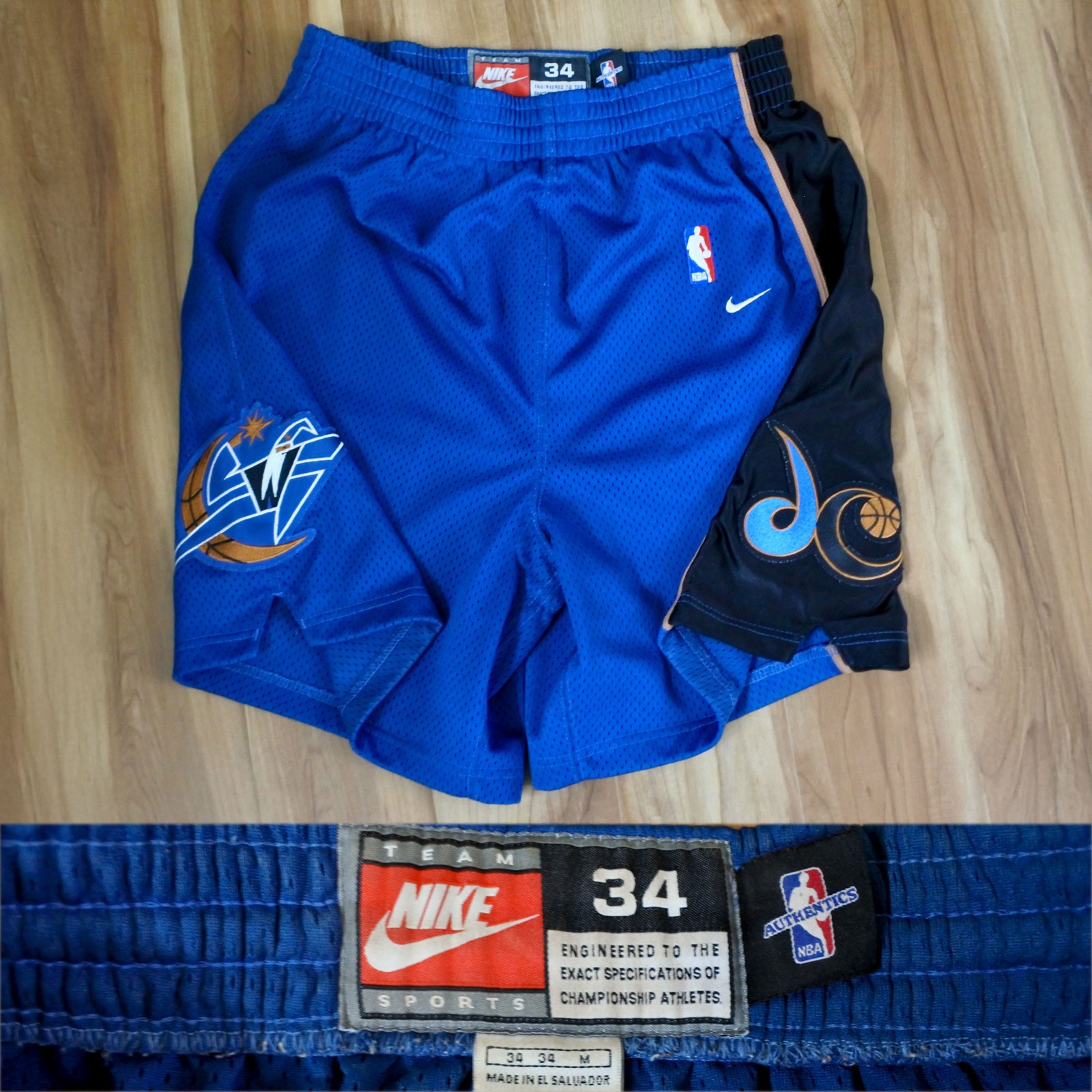 Washington Wizards Nike Authentic Shorts NBA Blue Jordan NBA Men Sewn Size 34