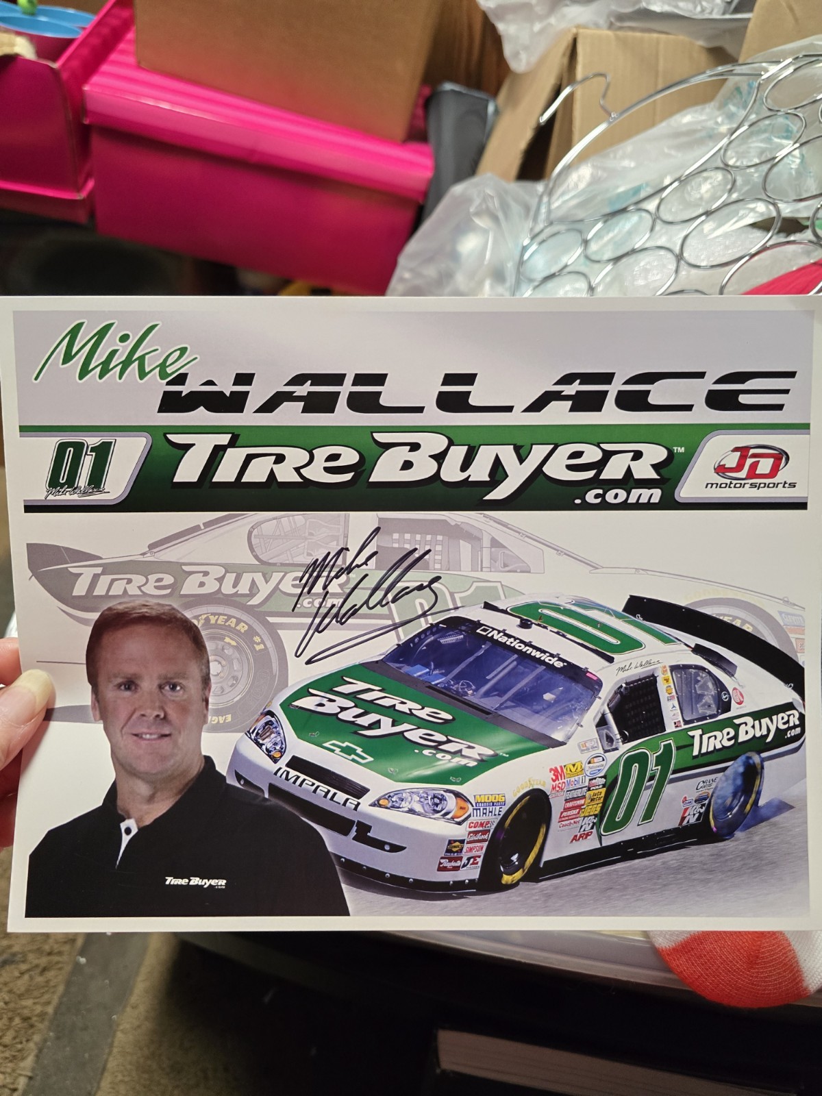 Mike Wallace 2010 Tire Buyer.com #01 Nascar Postcard Autographed