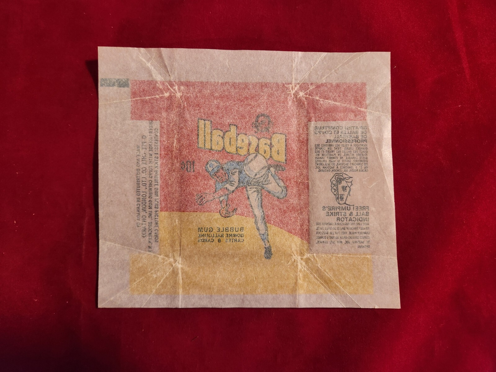 ⚾1975 OPC O-Pee-Chee Baseball Wax Pack Wrapper 4.2⚾ Umpire Ball & Strike Version