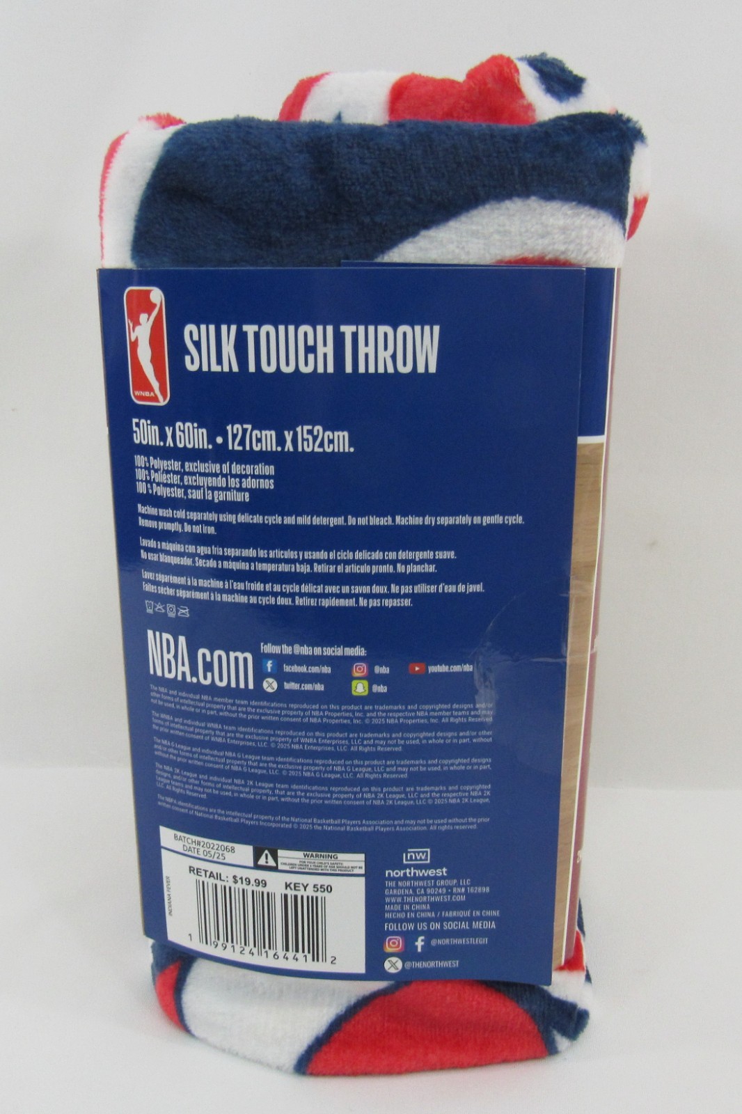 Indiana Fever Blanket Slik Touch Throw Collector WNBA Basketball