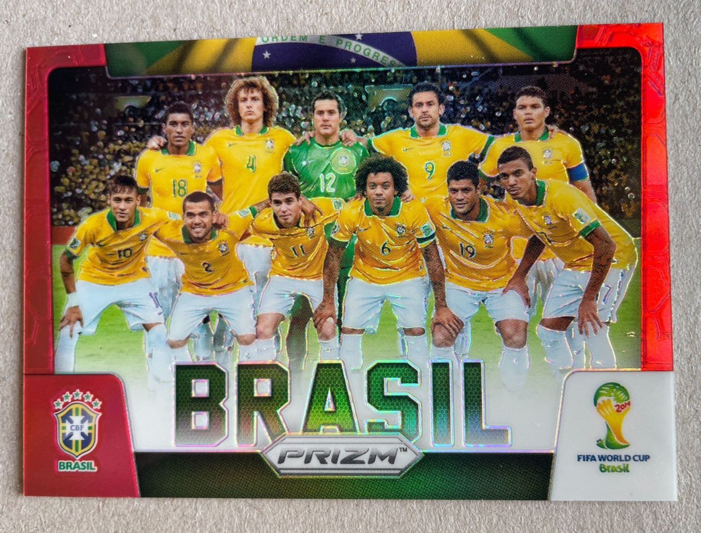 2014 Panini World Cup Prizm #6 Brazil Team Card Red 146/149