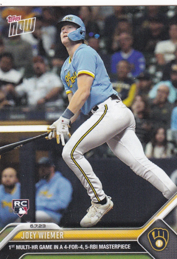 2023 TOPPS NOW #406 JOEY WIEMER- MILWAUKEE BREWERS