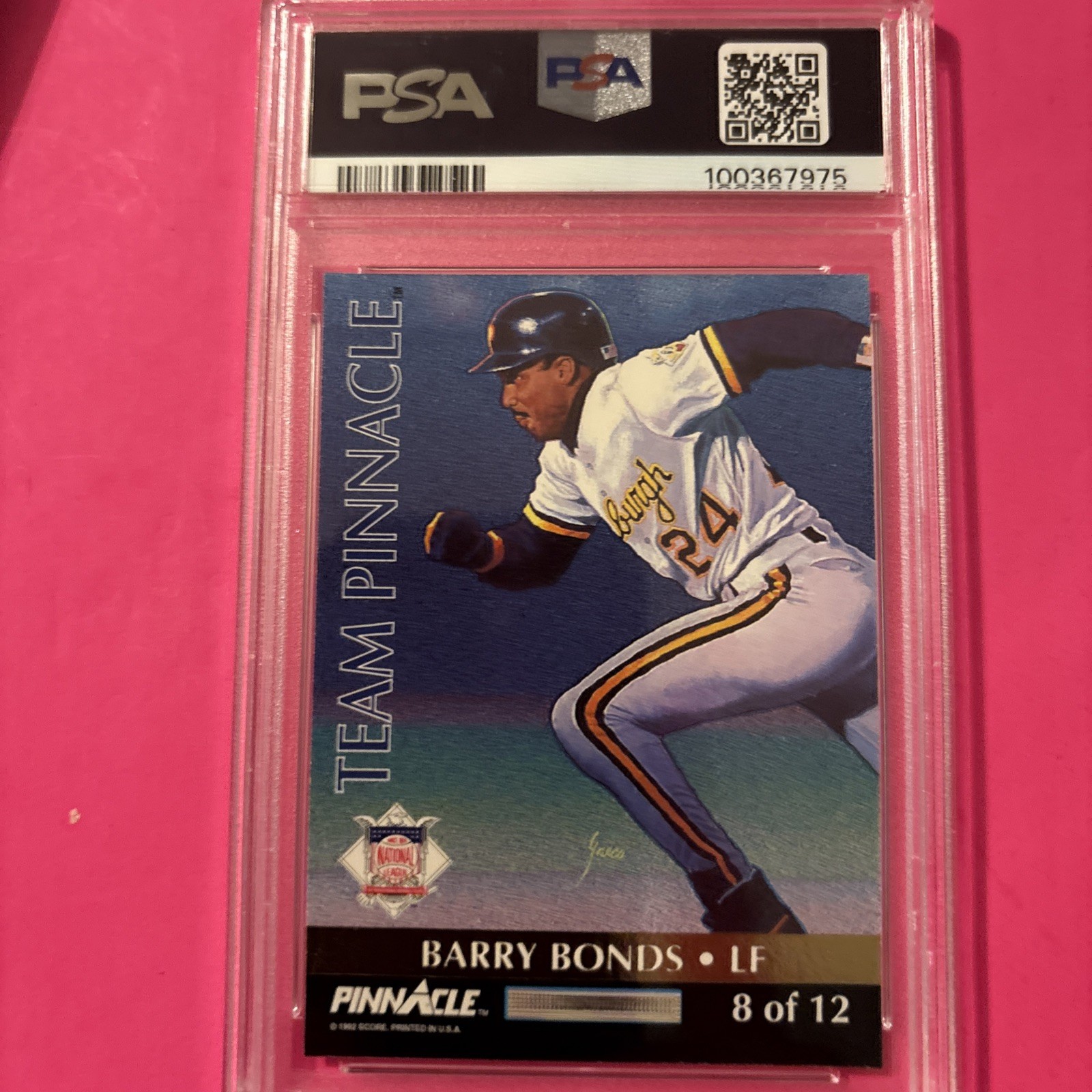 1992 Pinnacle Team Pinnacle Danny Tartabull Barry Bonds #8 PSA 9 MINT