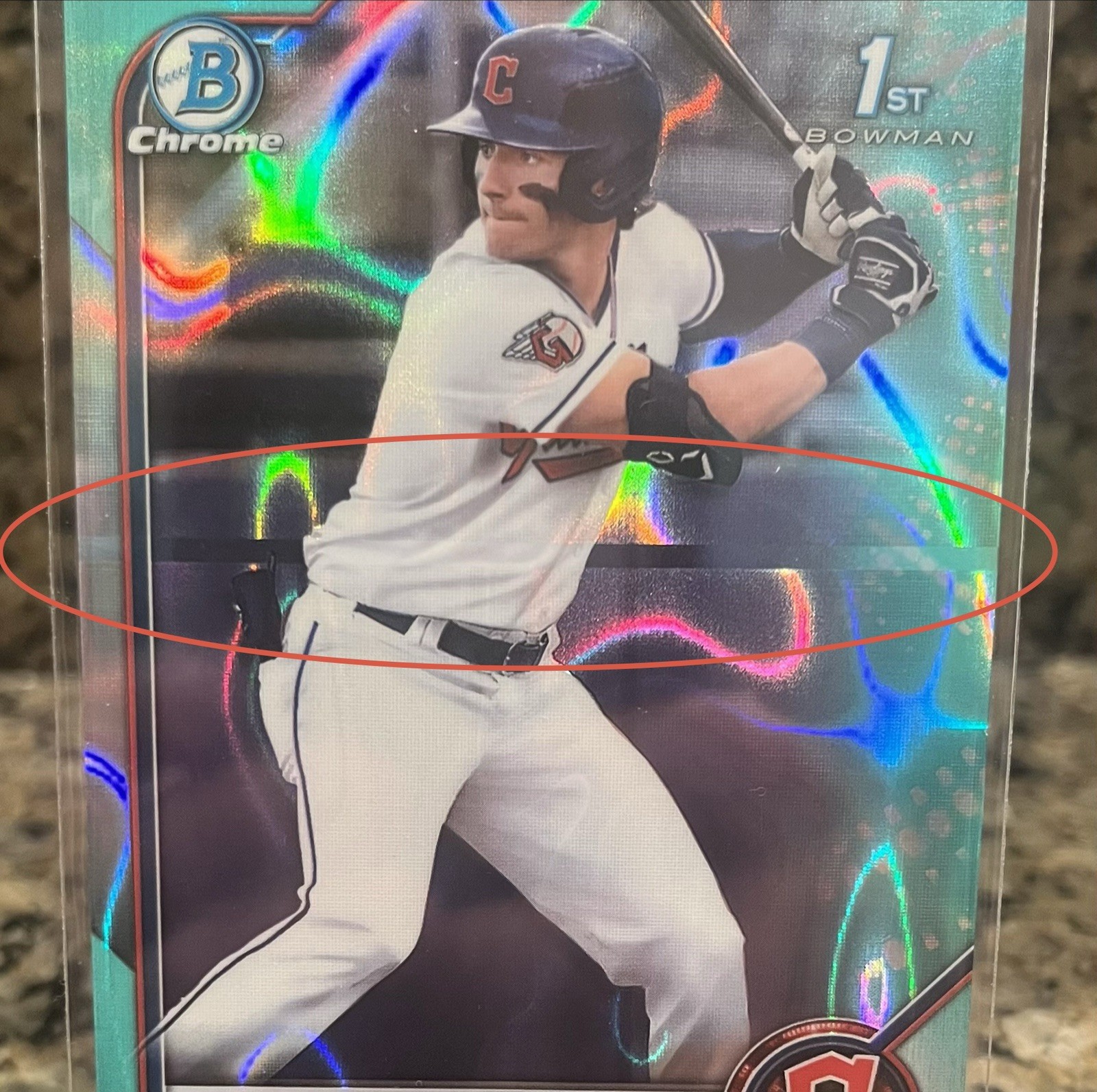 2022 Bowman Draft Chrome Chase DeLauter Aqua Lava Refractor /199 *READ* #BDC-49