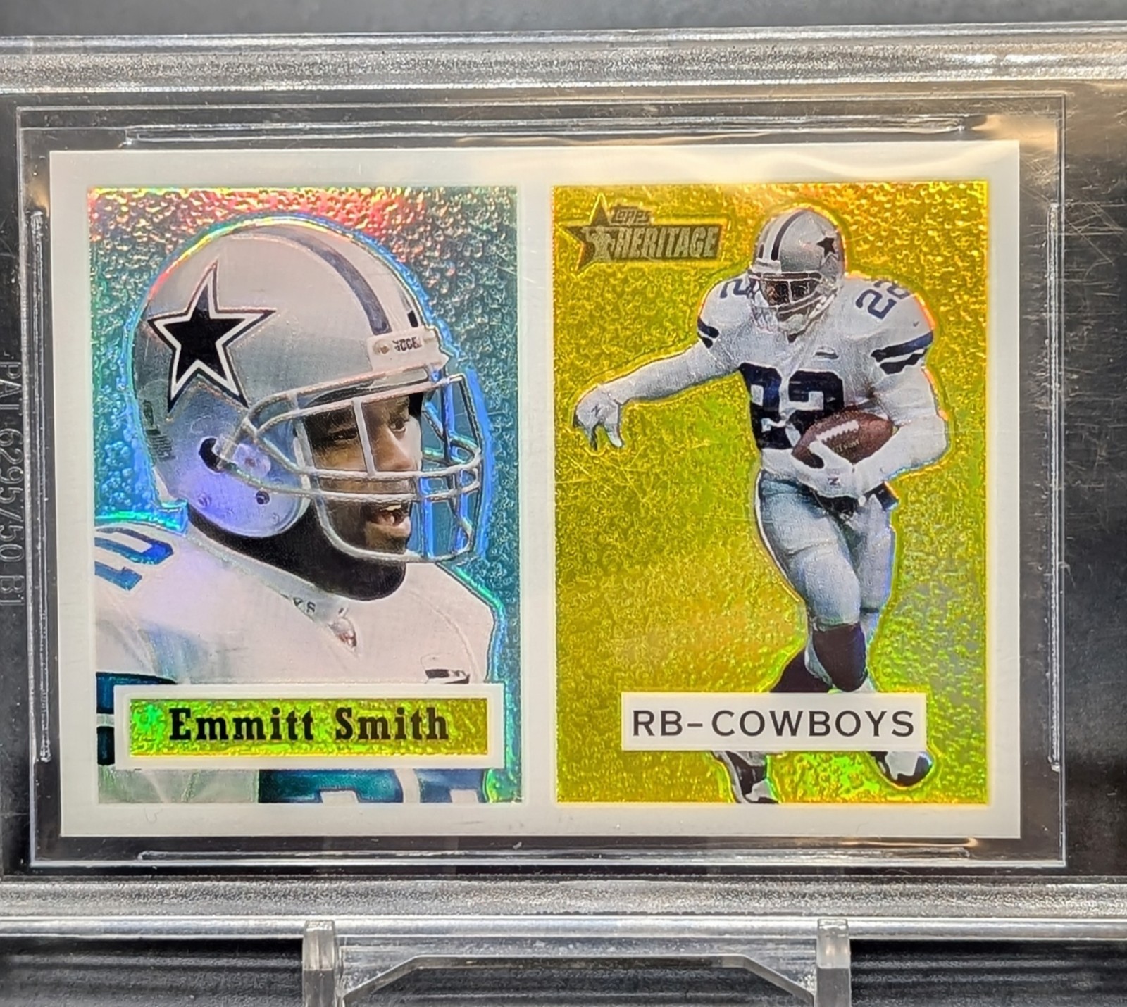 2002 Topps Heritage #145 Emmitt Smith Retro Refractor BGS 9 Solid Mint Card!