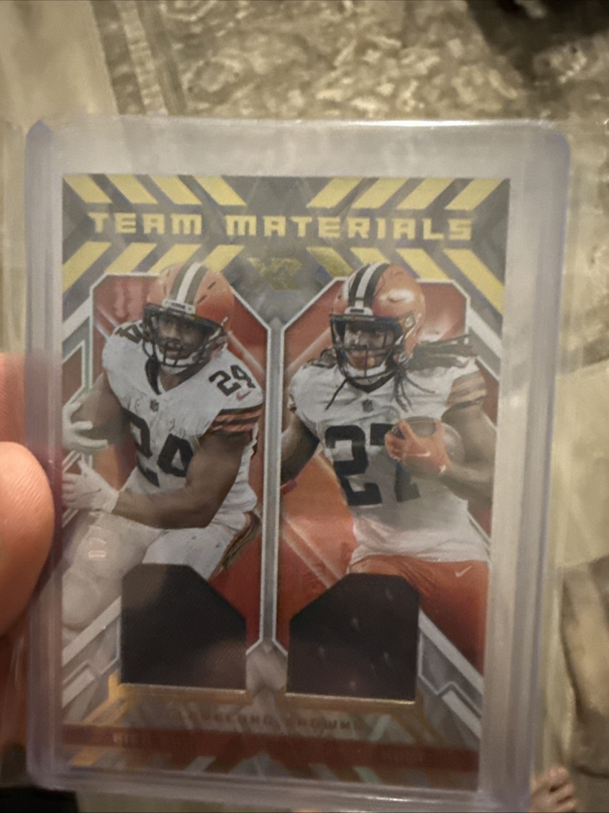 NFL Herbert-Blue Sparkle, Purdy/Nabers/Puka-Yellow, Chubb/Hunt Team Materials/49