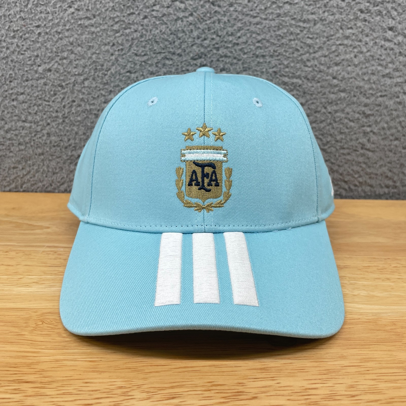 Adidas Argentina National Team 26 Hat Cap Icy Blue 3 Stripes Adjustable One Size