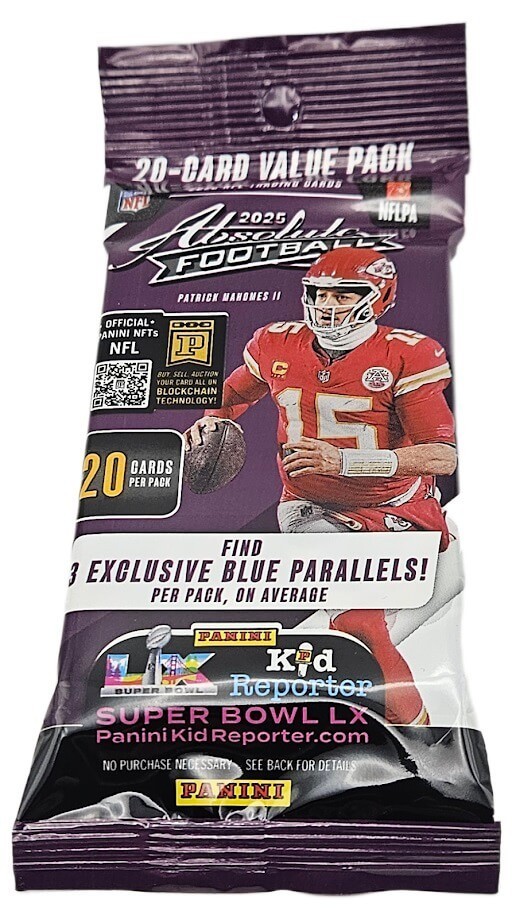 2025 Panini Absolute Football 20 Card Jumbo Value Cello – Sealed Fat Pack Purple