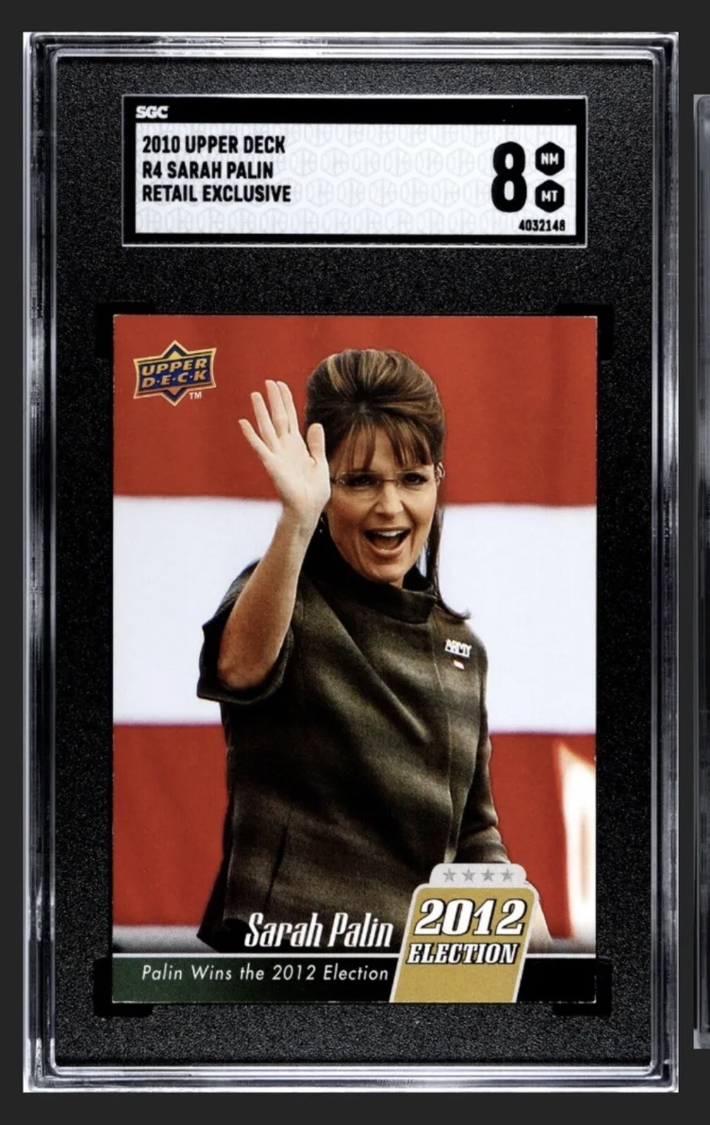 2010 Upper Deck #R4 Sarah Palin Retail Exclusive Walmart SSP SGC 8 NM NEAR MINT
