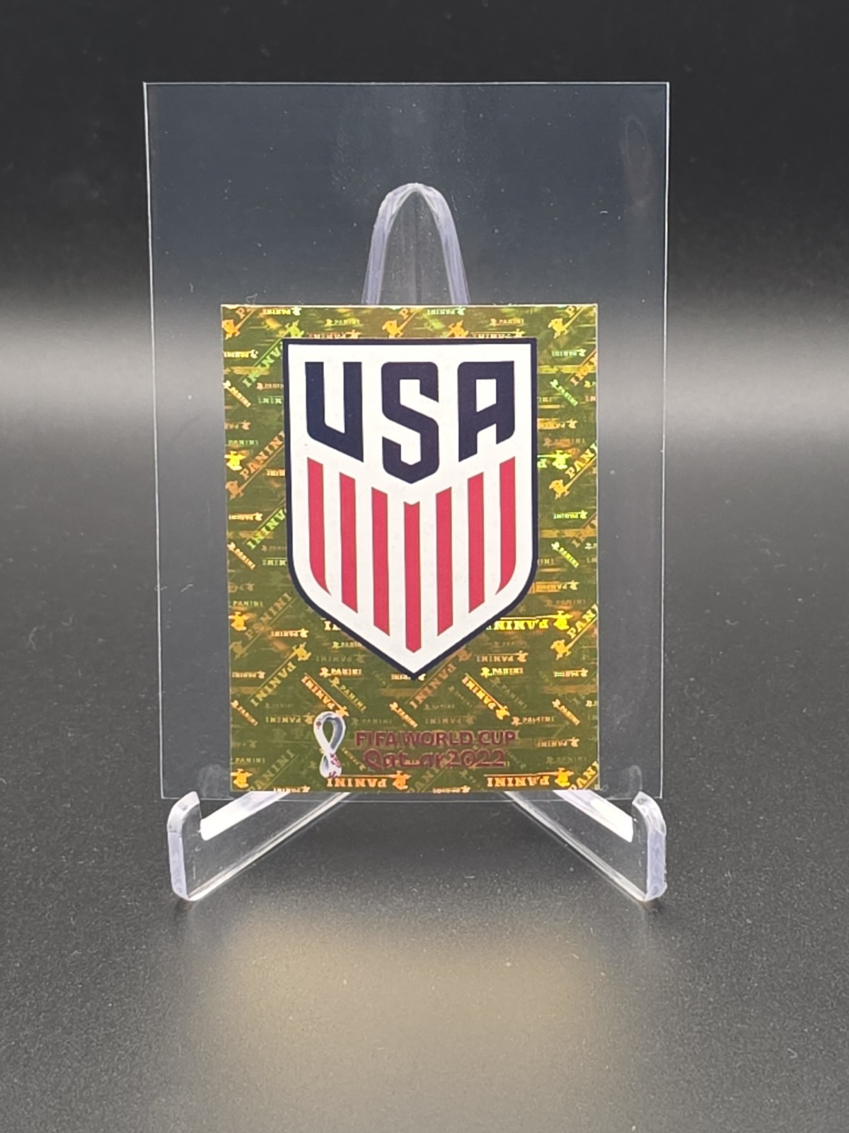 2022 Panini FIFA WC Qatar – USA Team Logo #USA2 – Gold Foil
