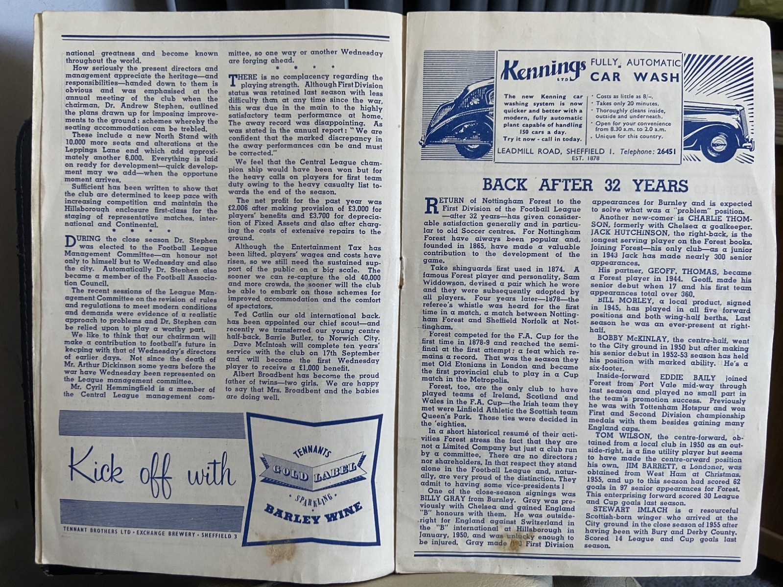 SHEFFIELD WEDNESDAY v NOTTINGHAM FOREST, 31/08/1957, DIVISION 1,