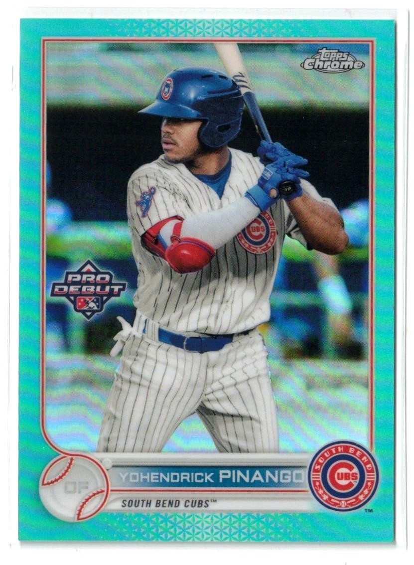 2022 Topps Pro Debut Chrome AQUA RC Yohendrick Pinango! Blue Jays! Rookie /75