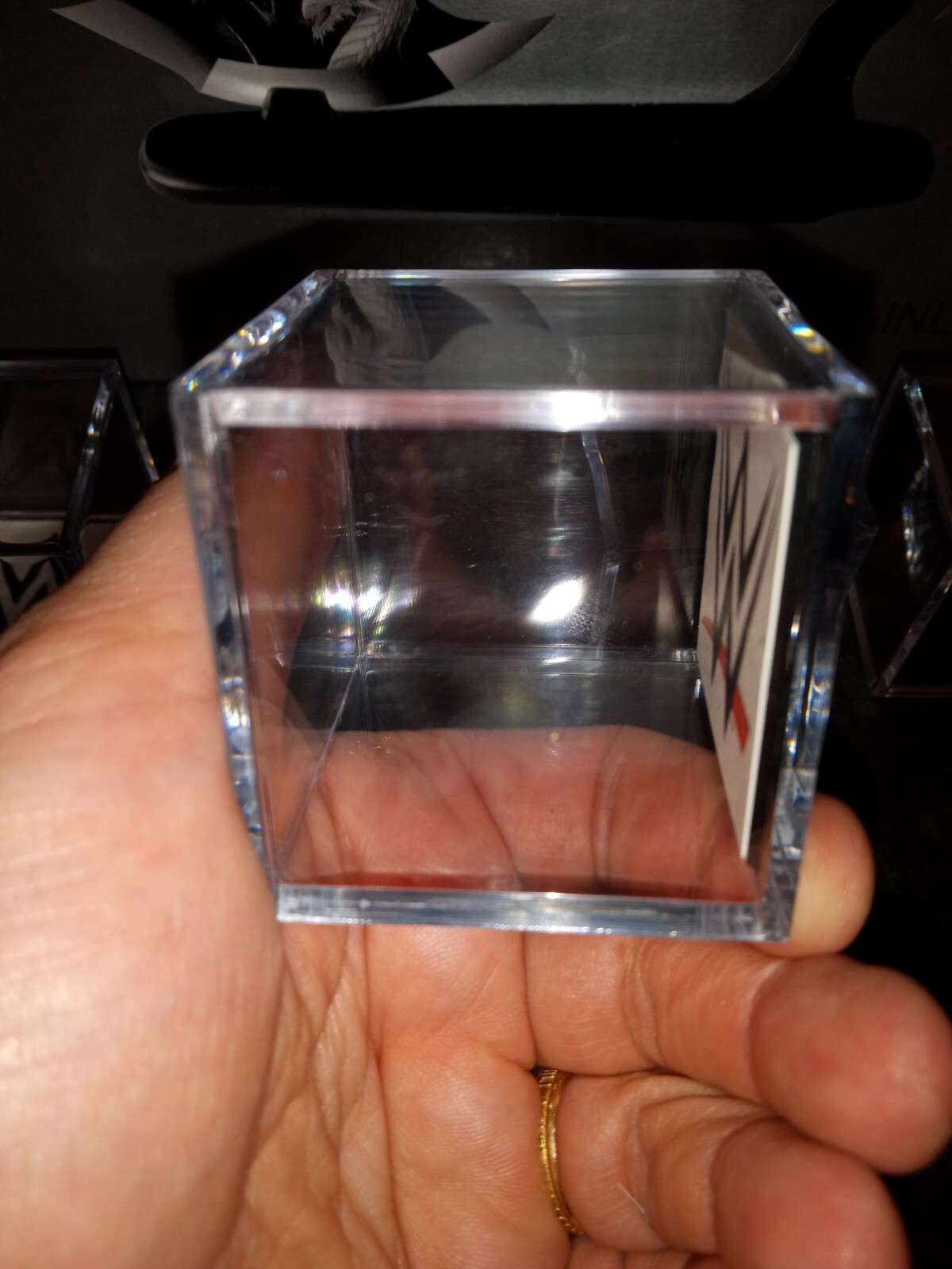 (ONE) WWE Custom HOF Fan Ring Display Case With Stand [Multiple Stands Available