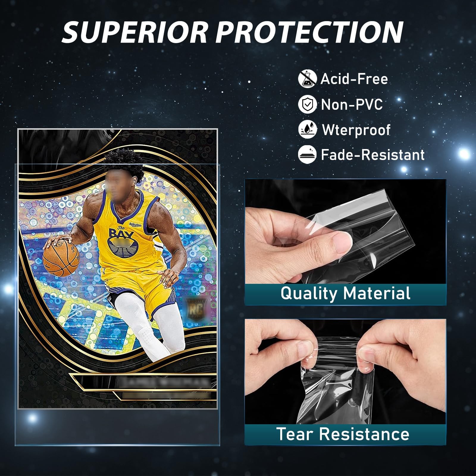 500Pcs Soft Clear Card Protectors Sleeves Standard Trading Cards Fit for Penn…
