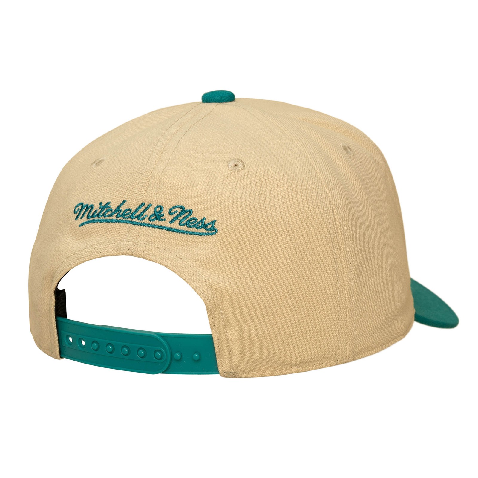 Unisex Mitchell & Ness Khaki/Teal Charlotte Sting Pro Pinch Snapback Hat