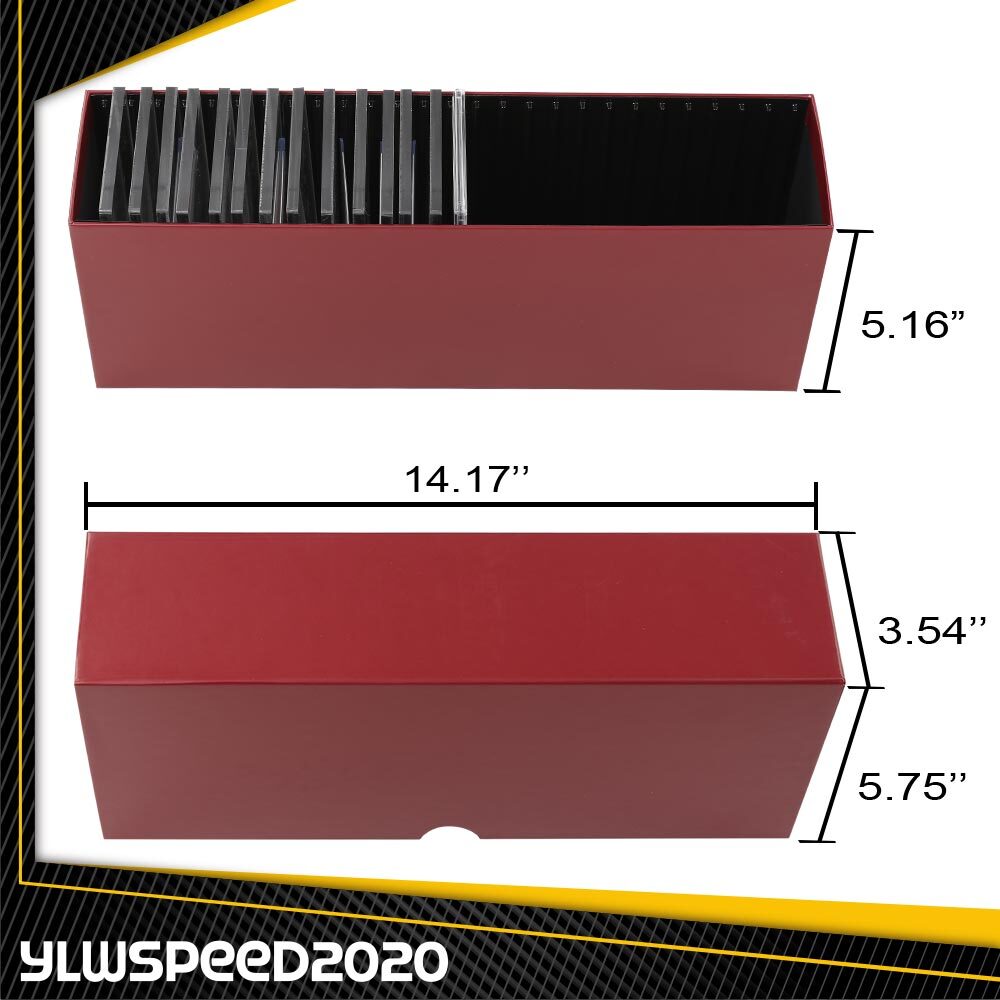 Wine Red Storage Case w/ Slots Option For Graded Card Slab Box Holder