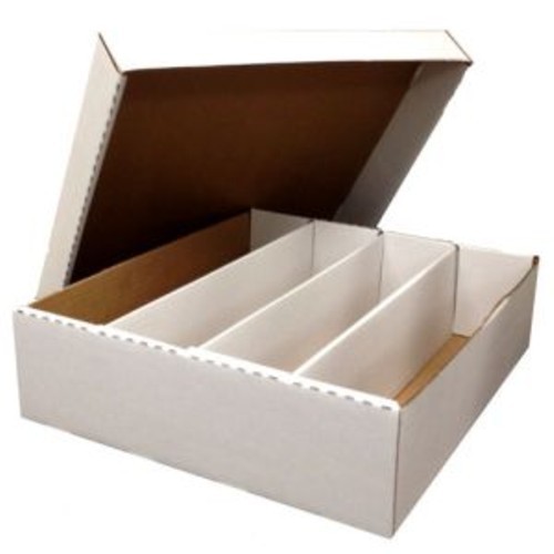 (2) 3200 COUNT 4 ROW TRADING CARD HALF LID MONSTER CARDBOARD STORAGE BOXES