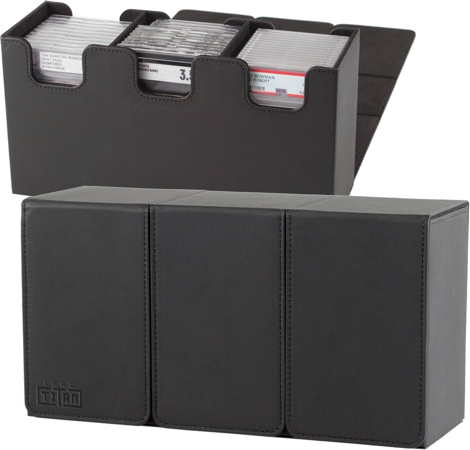 Card Titan Slab Box Triple Row – Trading Card Storage Box for Graded Sports a…