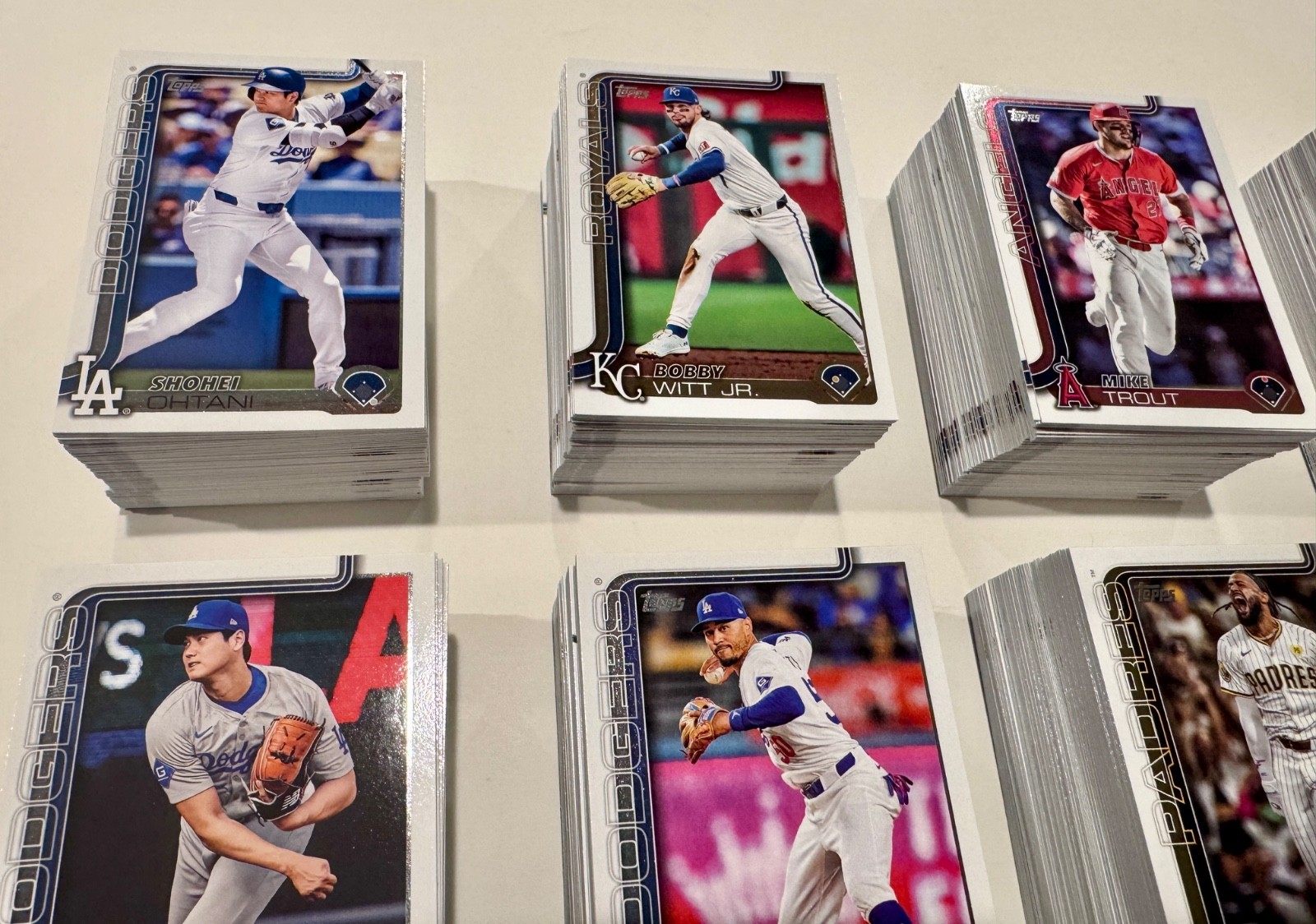 Complete Base Sets 2025 Topps Series 1, 2, Update, Stars Of MLB 1-85= 1135 Cards
