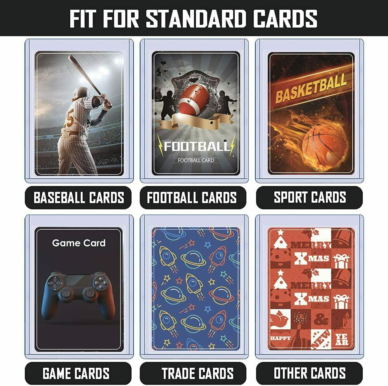Hexville Toploaders Top Loader Card Sleeves for Sports/Trading – 3x4in 25/Pack