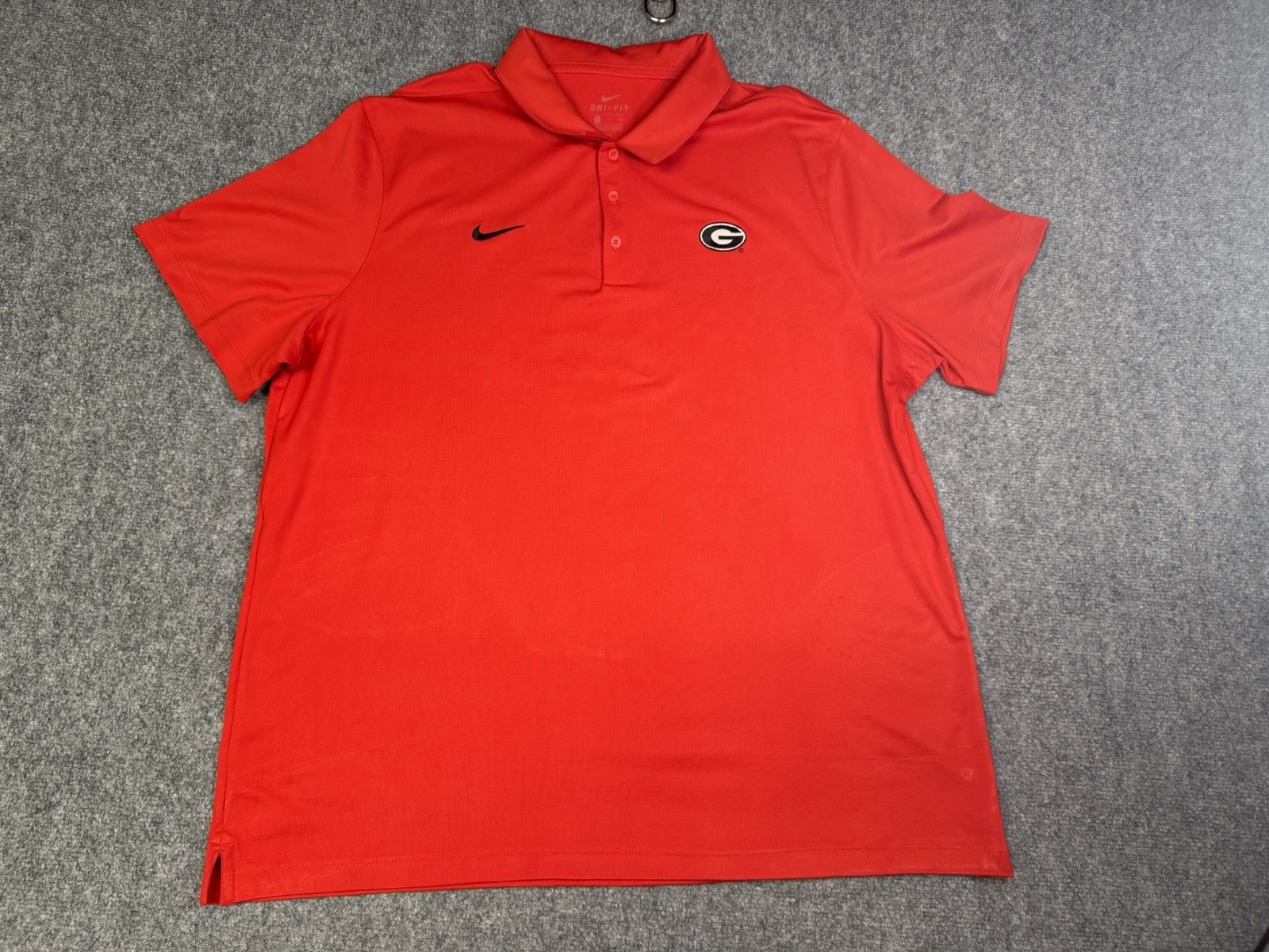 Men’s Nike UGA Georgia Bulldogs Polo Shirt Size XXL Red Dri-Fit Dawgs NCAA