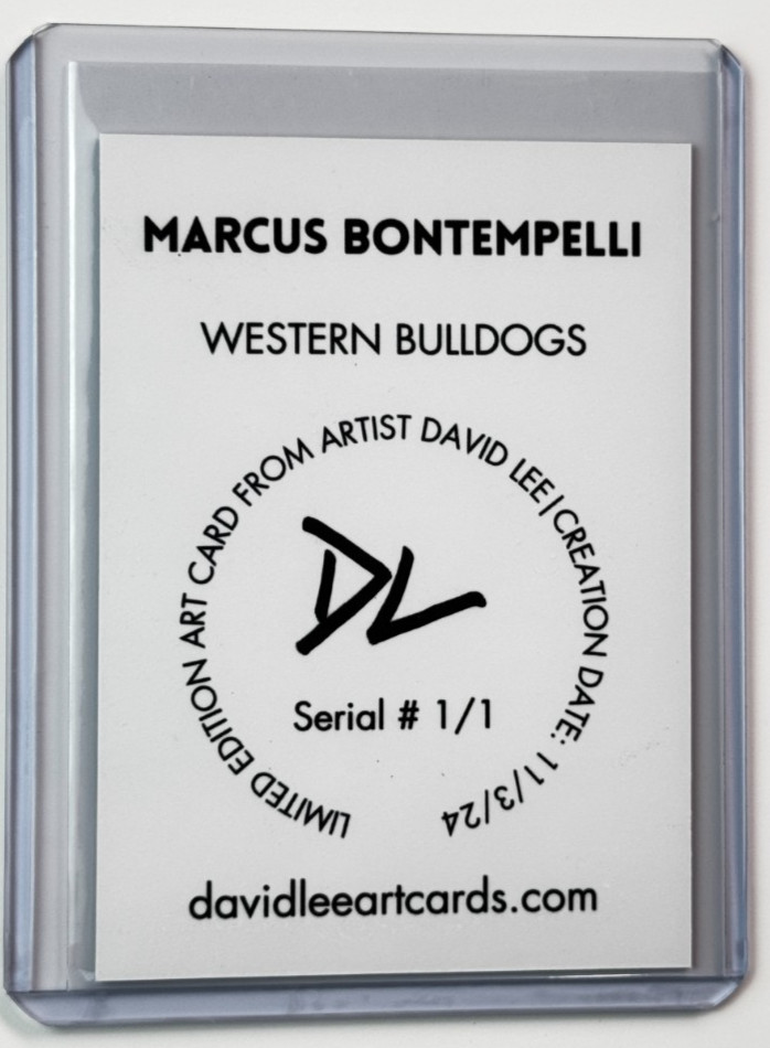 Marcus Bontempelli Limited Artist Signed Western Bulldogs AFL Refractor Card 1/1
