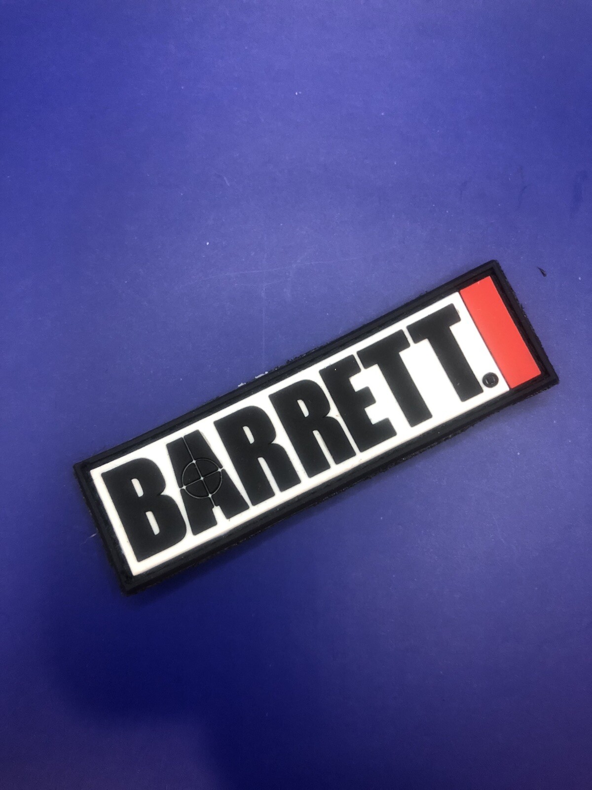 Barrett Firearms 1”x3” White Background hook back (white) PVC PATCH