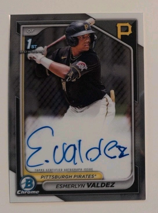 2024 Bowman Chrome Esmerlyn Valdez Prospect Auto #CPA-EV Pirates