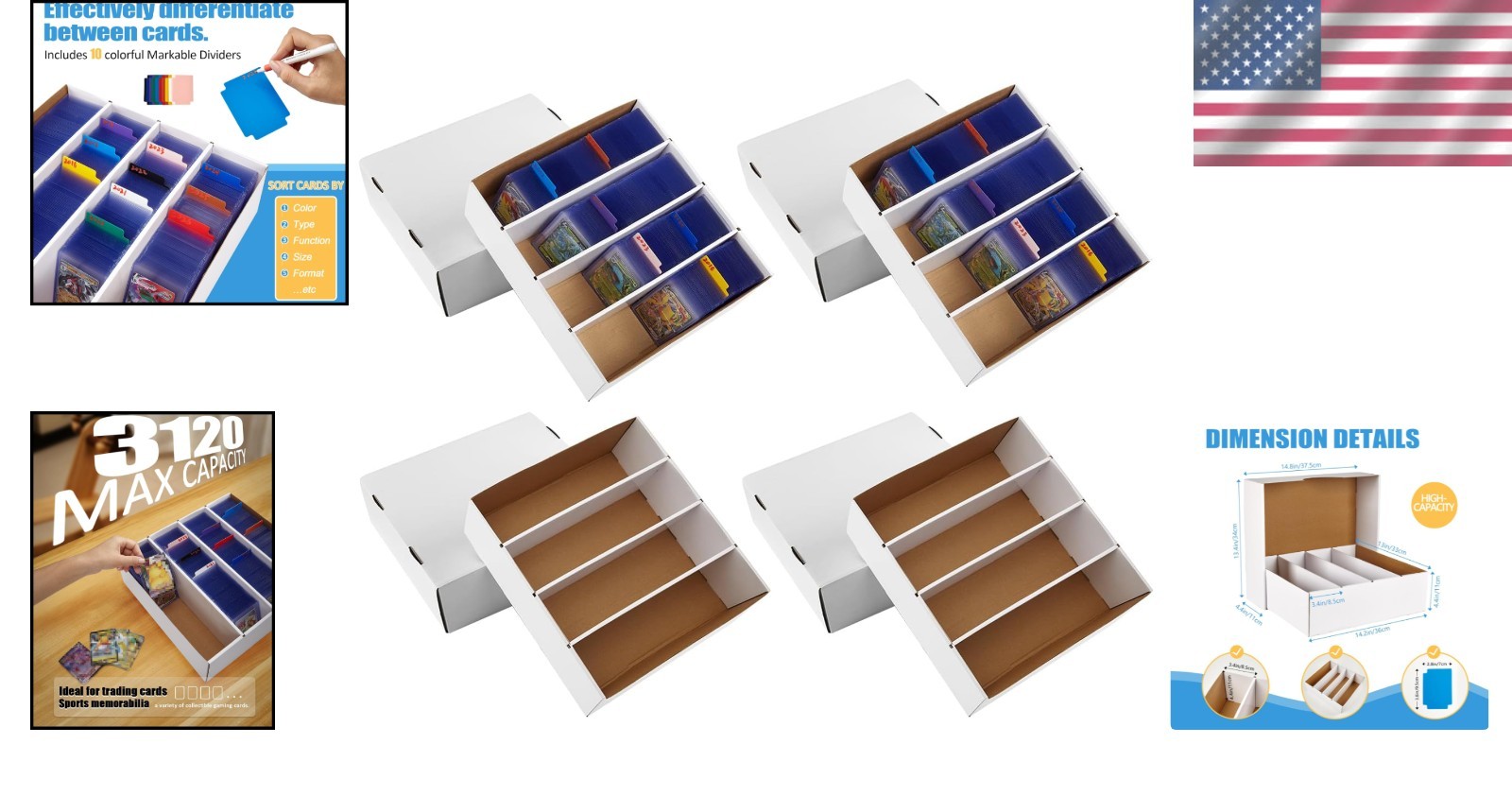 Large Capacity Cardboard Card Boxes