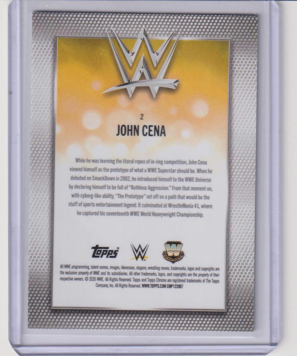 2026 Topps Chrome WWE #2 John Cena