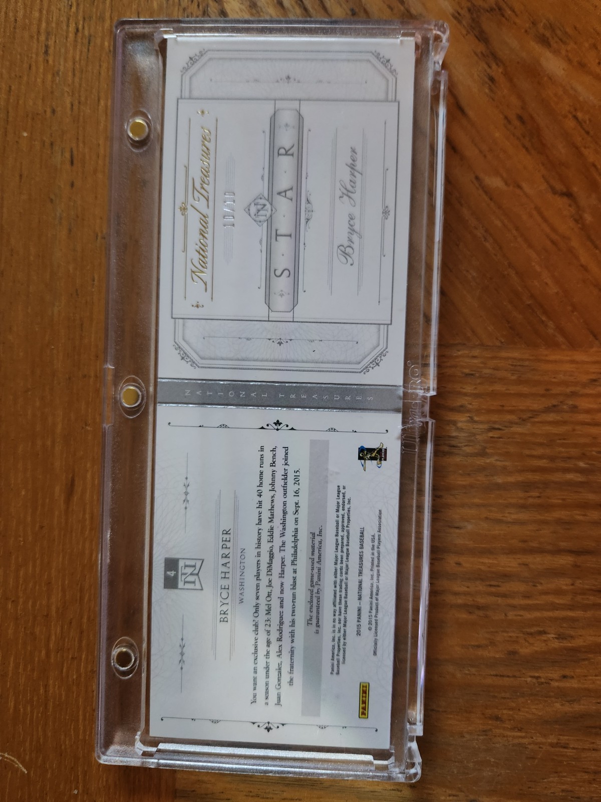 2015 National Treasure Booklet Bryce Harper 10 / 10