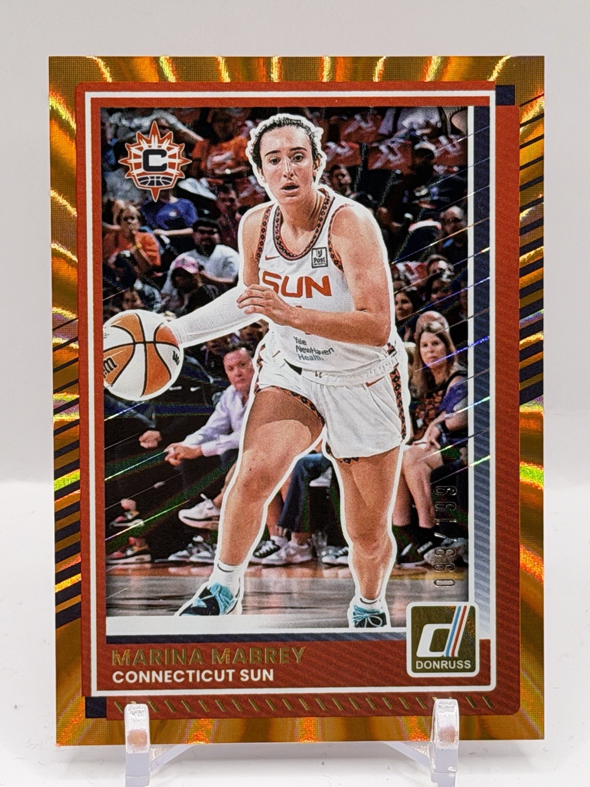 Marina Mabrey 2025 Panini Donruss WNBA Orange Laser 99/199 #13 – Connecticut Sun