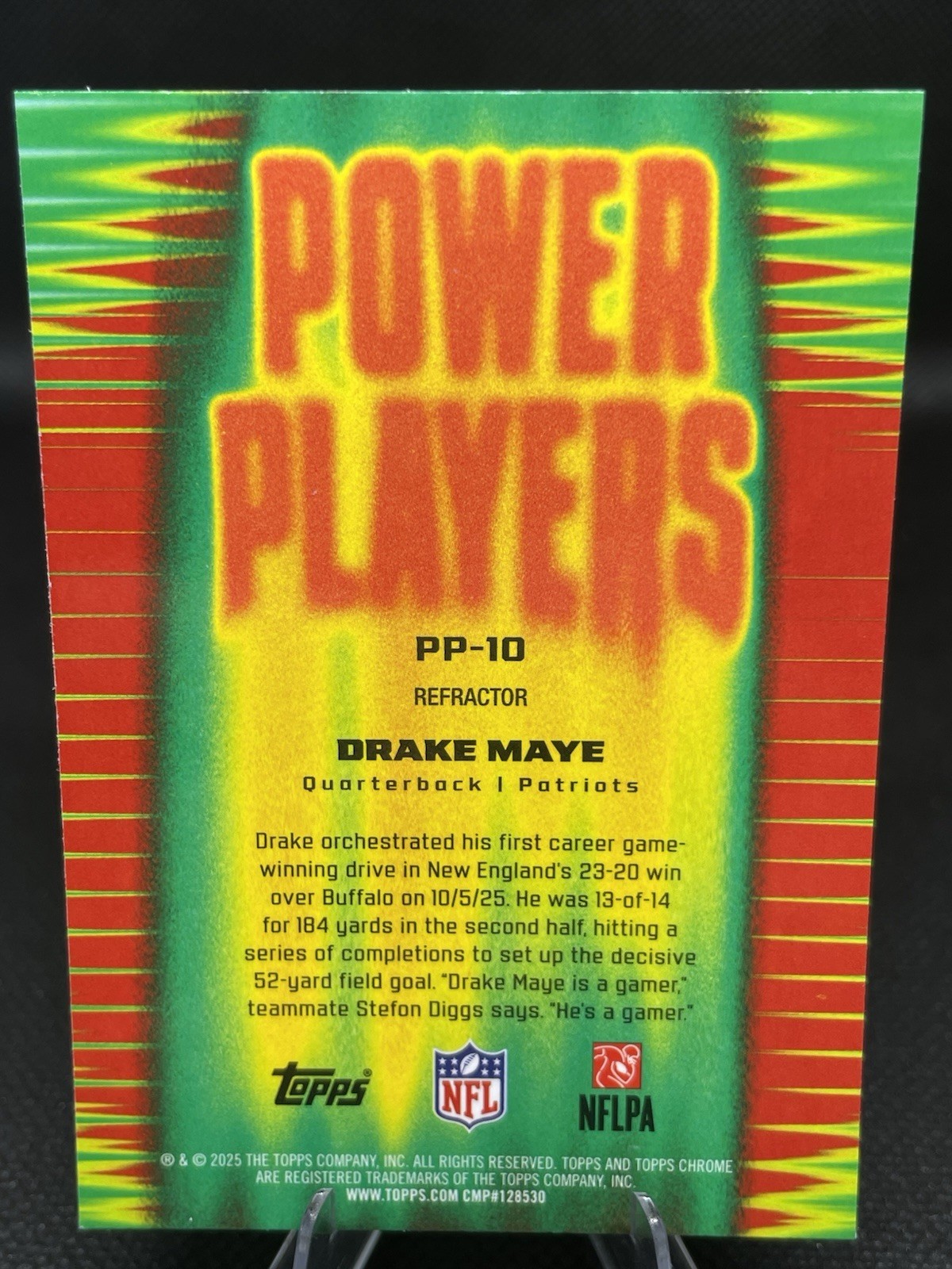 2025 Topps Chrome – Power Players Drake Maye #PP-10 Refractor