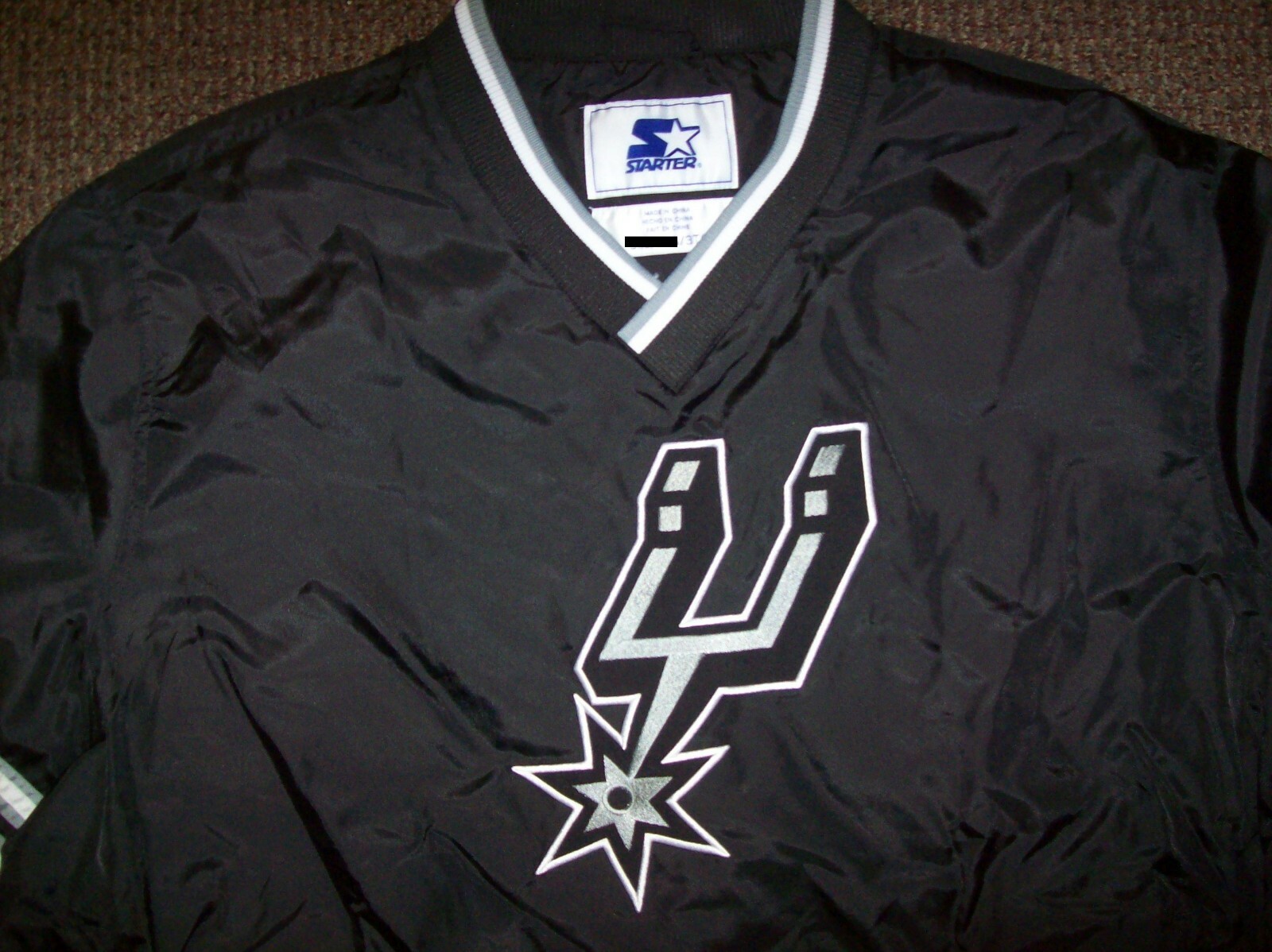 SAN ANTONIO SPURS NBA Starter PULL OVER Sping/Summer BLACK M L XL