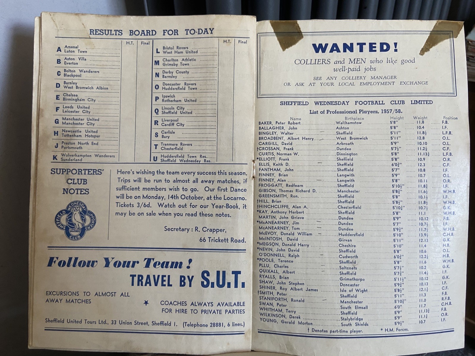 SHEFFIELD WEDNESDAY v NOTTINGHAM FOREST, 31/08/1957, DIVISION 1,