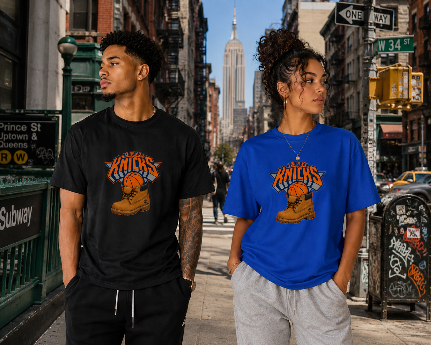NEW YORK KNICKS TIMBERLAND INSPIRED GRAPHIC T-SHIRT