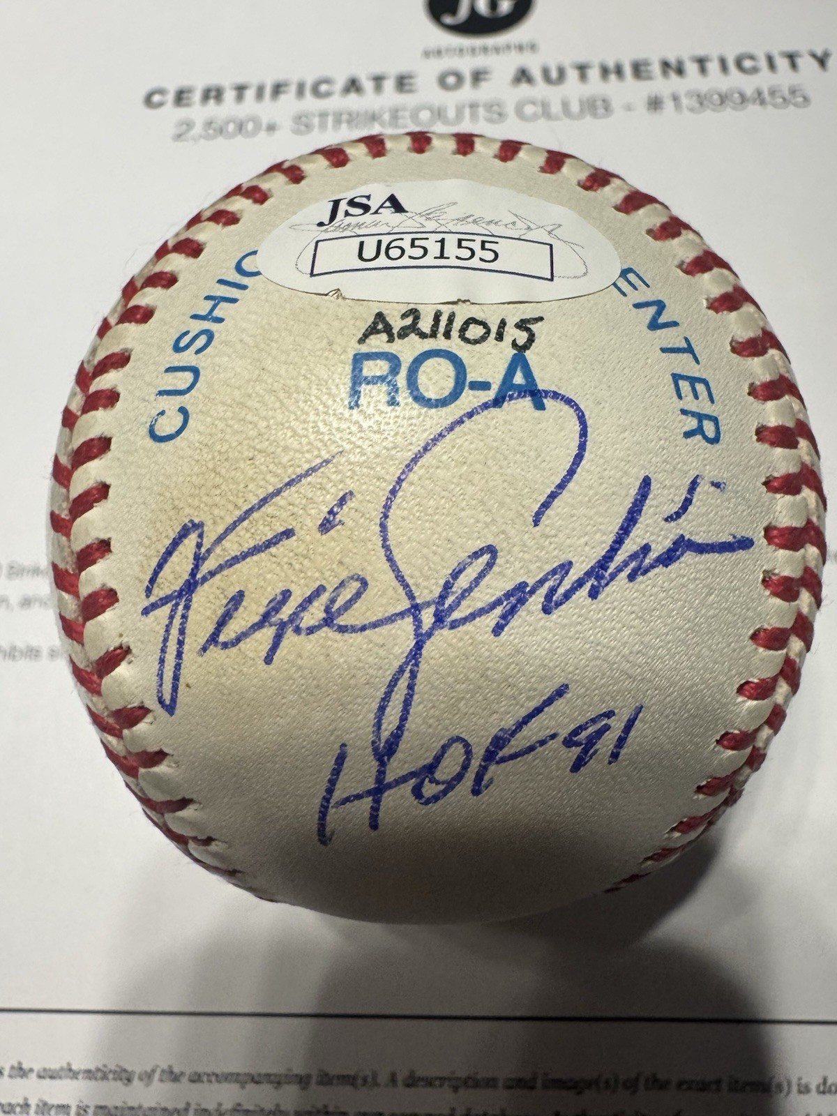 2500 strikeout club signed baseball