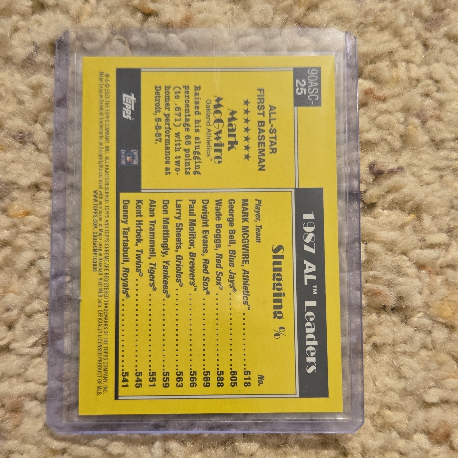 Topps Chrome Silver Pack Gold Refractor Mark McGwire #90ASC-25 /50 Athletics