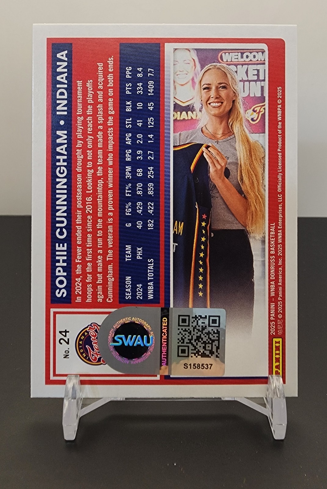 SOPHIE CUNNINGHAM Signed IP Auto 2025 Donruss WNBA Indiana Fever SWAU eBay Live