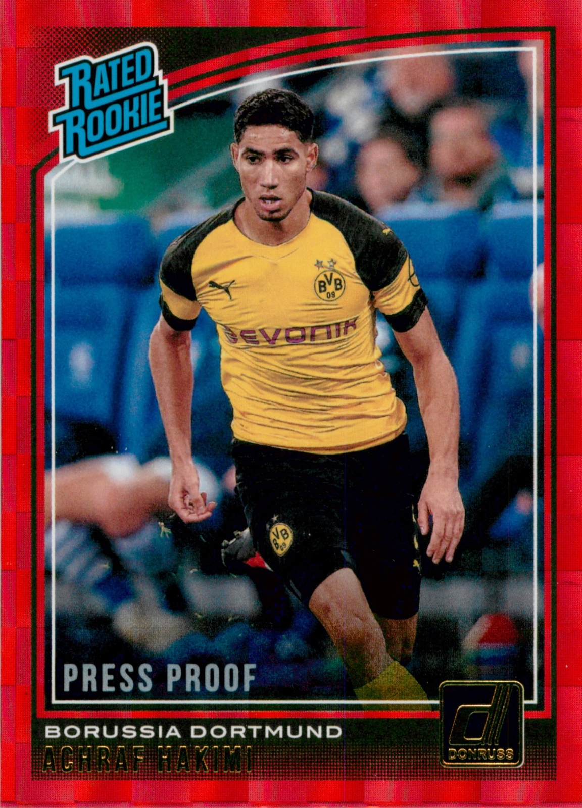 2018-19 Donruss RED Press Proof #181 Achraf Hakimi Borussia Dortmund Fat Pack