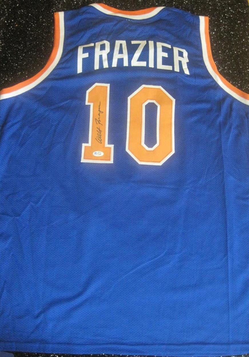 WALT FRAZIER HAND SIGNED AUTOGRAPH BASKETBALL JERSEY NEW YORK KNICKS COA SIZE XL