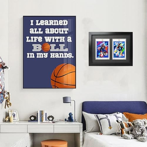 Baseball Card Display Case Wall Mount or Tabletop, Trading Card Display 2 Grid