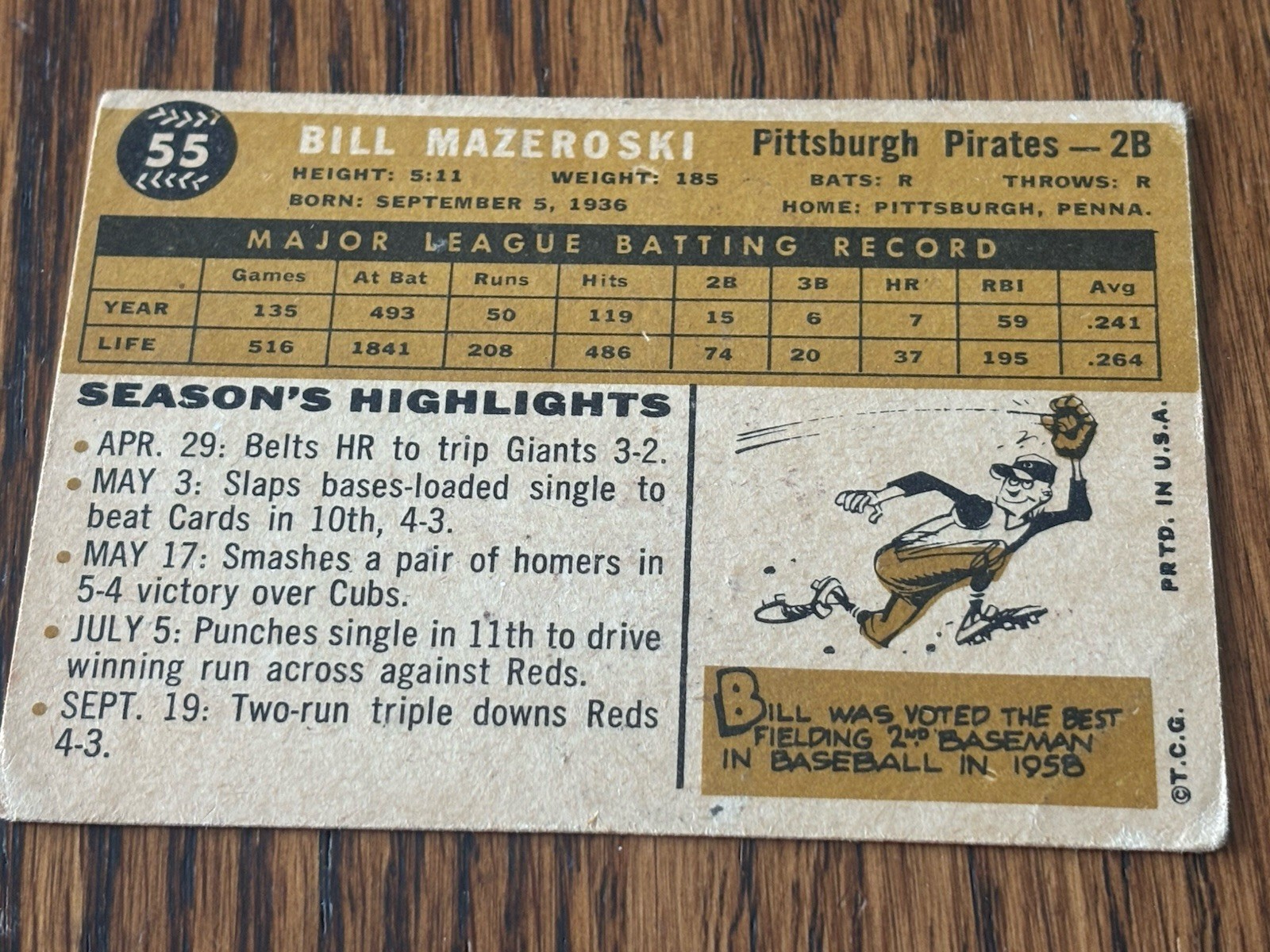 1960 Topps – Bill Mazeroski #55
