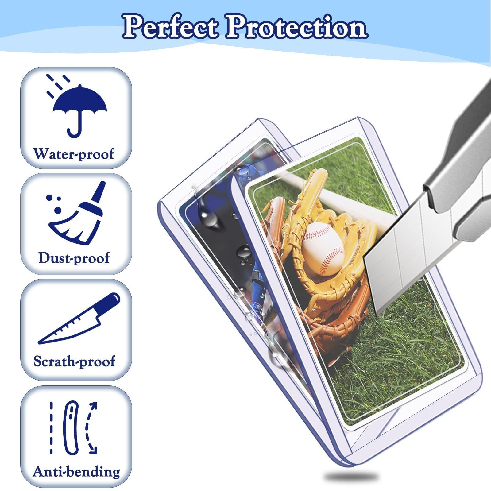 300 PCS Card Sleeves & Toploaders – 100 Hard 200 Soft Trading Card Protectors…