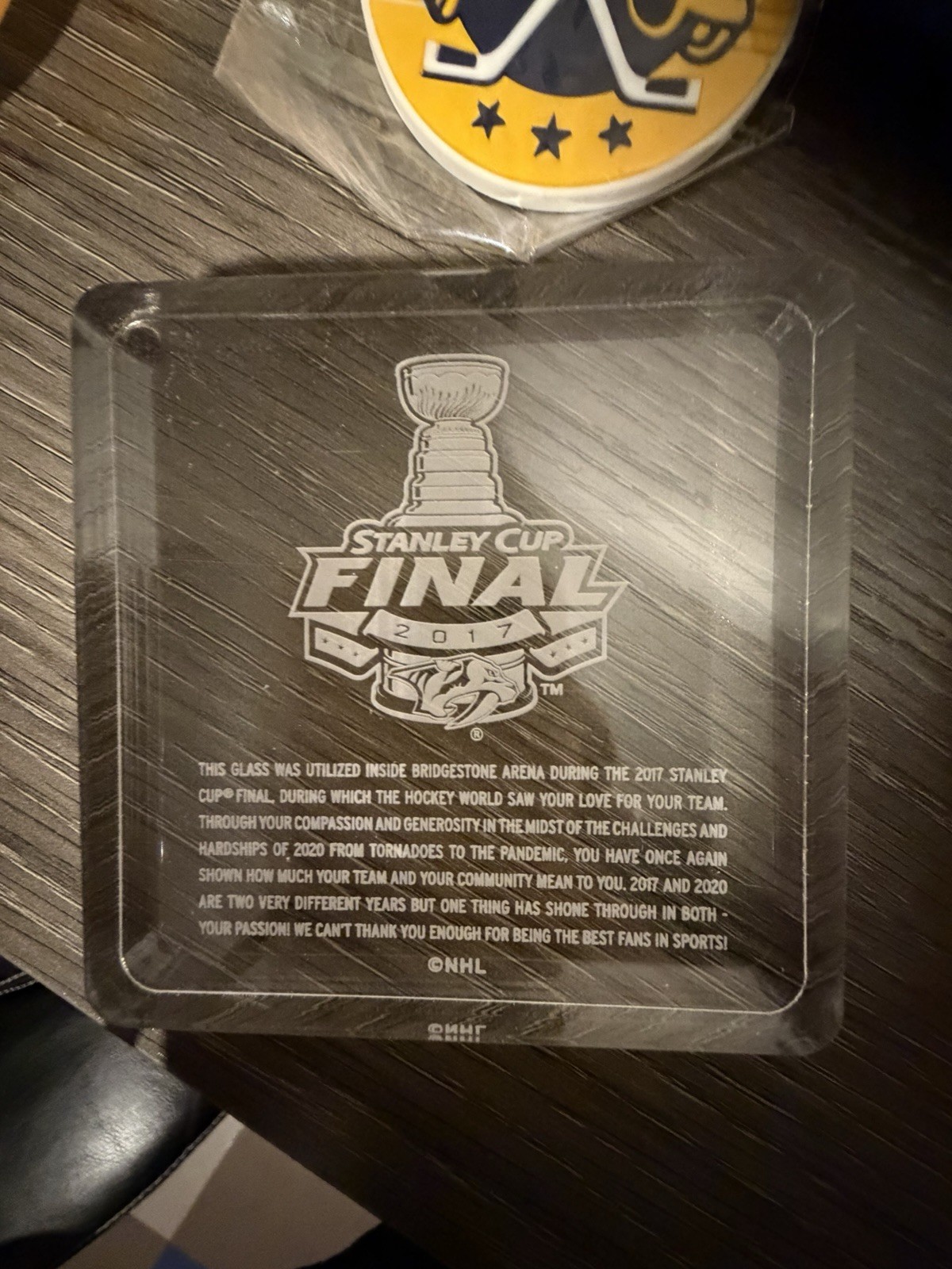 *Authentic Game Used Glass Penguins/Predators 2017 Stanley Cup Finals *No Stand