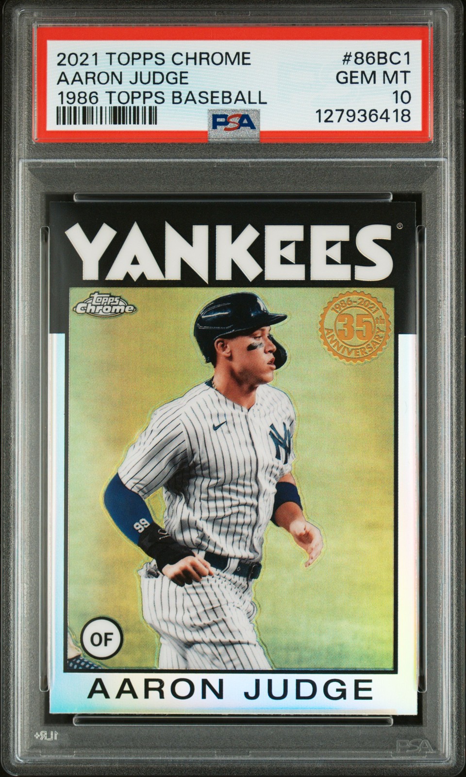 2021 TOPPS CHROME 1986 TOPPS BASEBALL #86BC1 AARON JUDGE PSA 10
