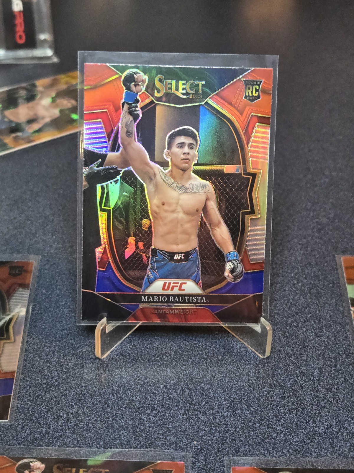 Mario Bautista 2023 Panini Select UFC Concourse Red Blue Silver Prizm SP RC #69