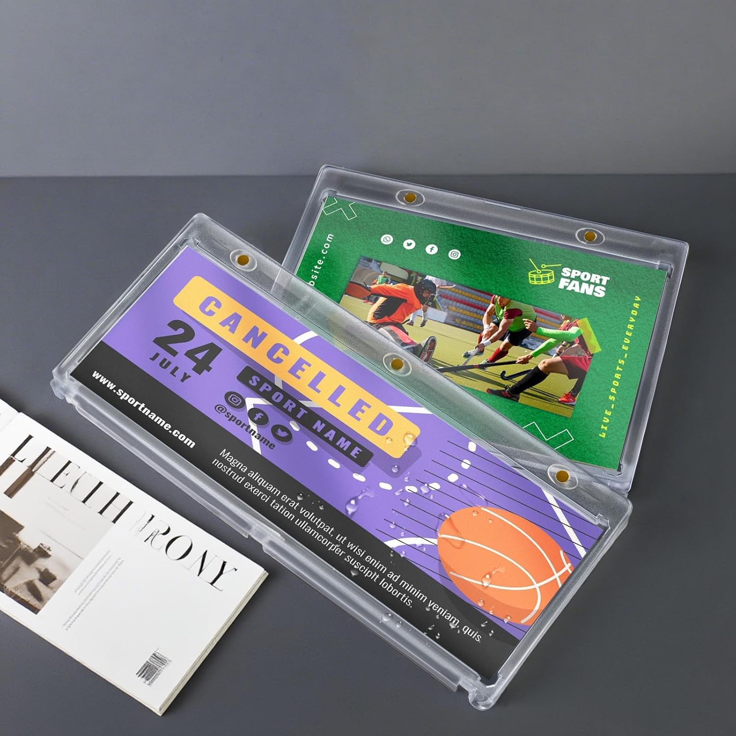 Magnetic Card Holder Horizontal Booklet 175PT Magnet Case Trading Card Protector