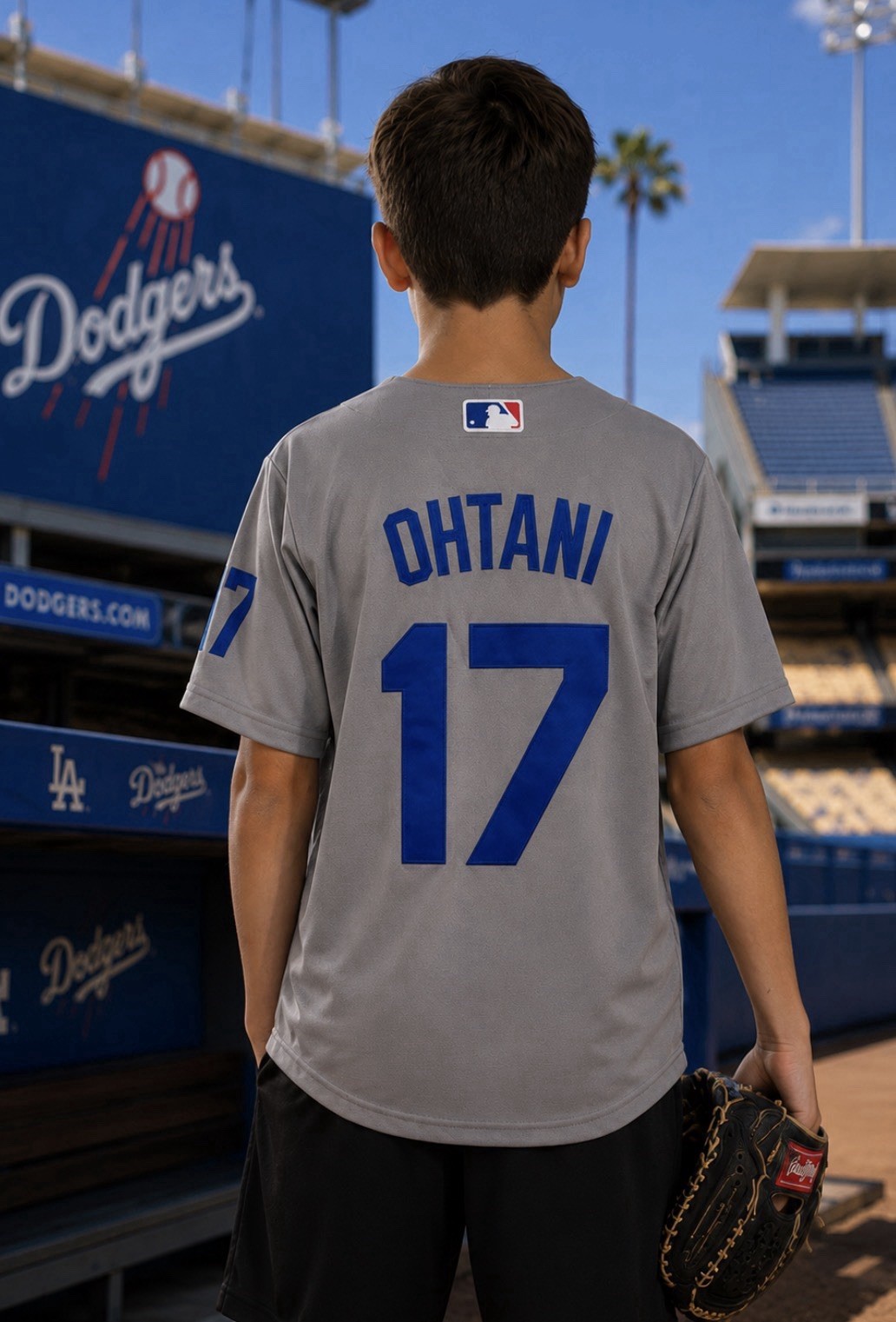 Shohei Ohtani LA Dodgers #17 Stitched Gray Rare Kids Jersey Youth Medium 10/12