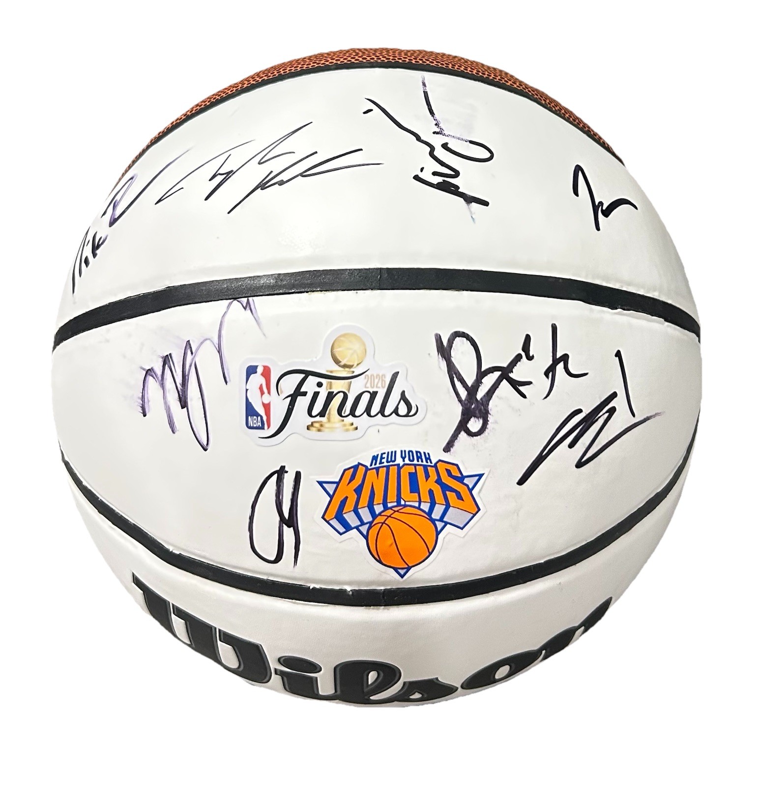 2025-26 Signed New York Knicks Team 2026 NBA FINALS Basketball OG Anunoby +